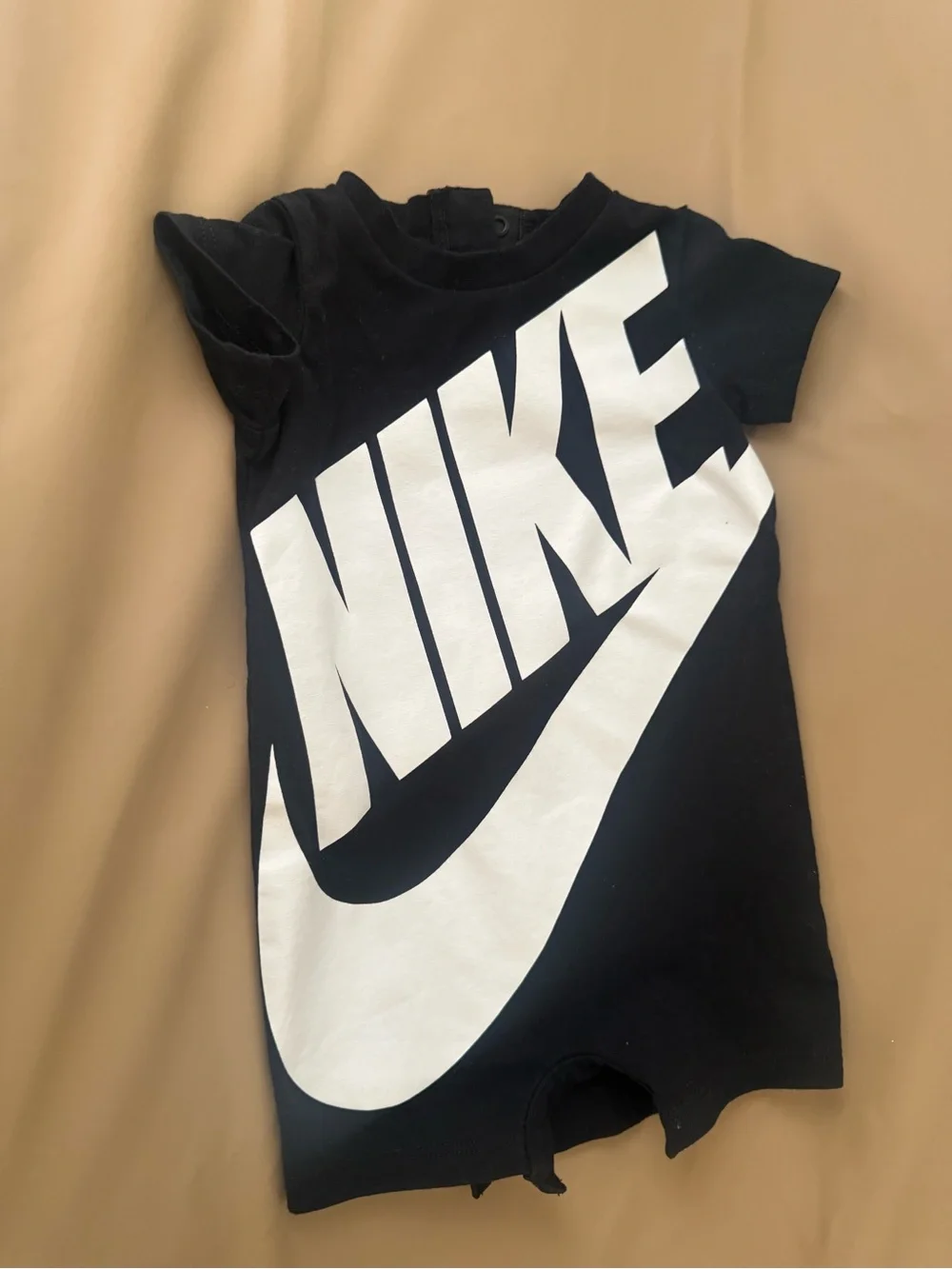 Nike Black Infant Bodysuit with White Logo